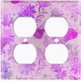 thumbnail image 3 of Metal Light Switch Plate Outlet Cover (Floral Pink Wallpaper FLW003), 3 of 13