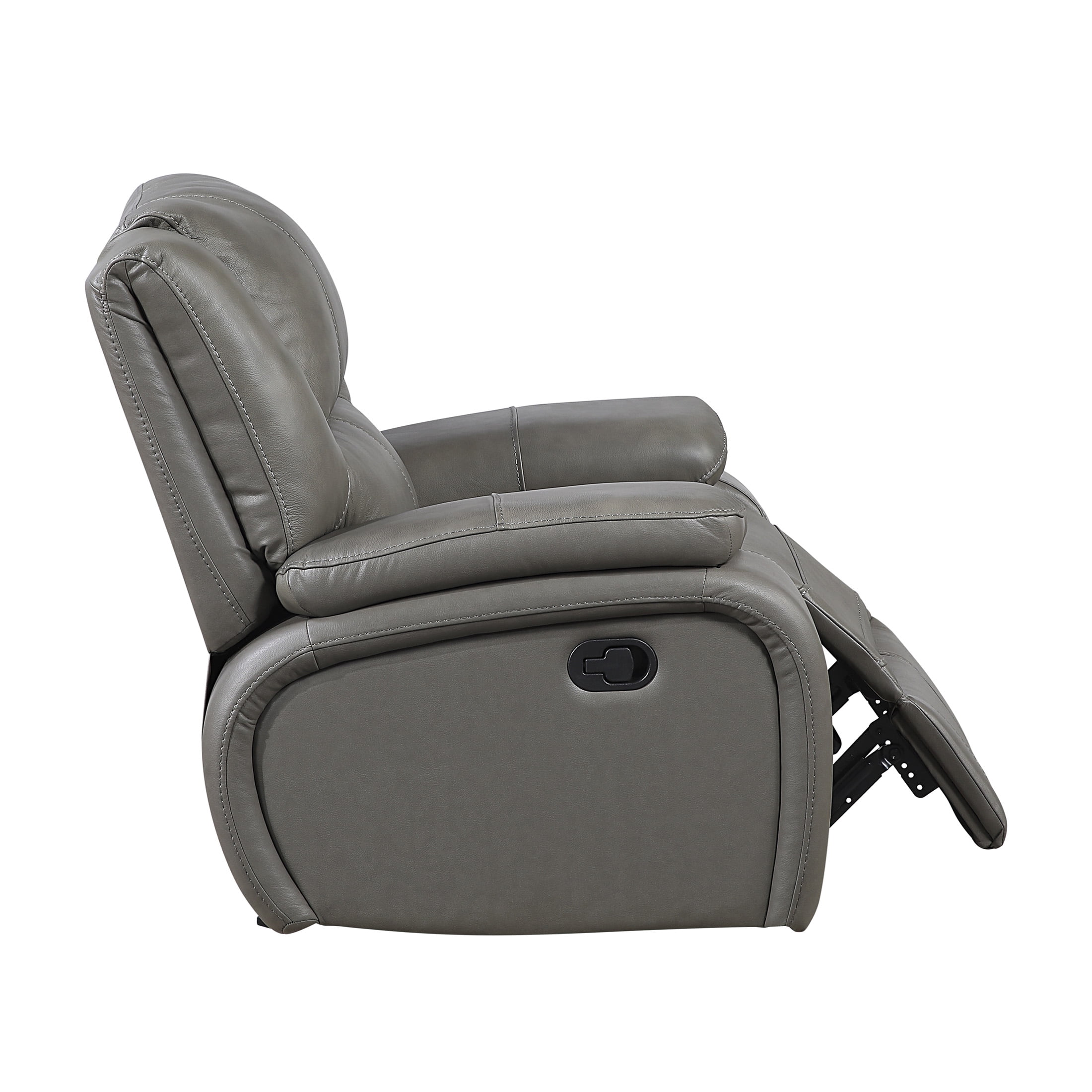 OakvillePark Arlisse Leather Match Glider Manual Reclining Chair, Gray