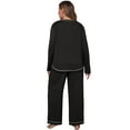 thumbnail image 7 of Cueply Women's Plus Size Pajama Set Long Sleeve Pjs Long Pants Sleepwear Two Piece Loungewear with Pockets, 7 of 7