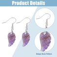 thumbnail image 5 of 3 Styles Angel Wing Dangle Earrings 3 Pairs Gemstone Drop Earrings Amethyst Hook Earrings 18x10mm Green Aventurine Pendant Earring with Brass Pins for Women Ladies, 5 of 7