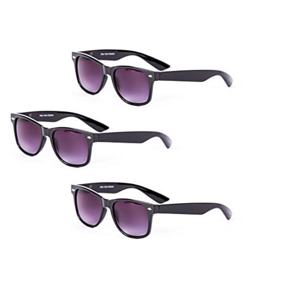 3 Pair of Unisex Reading Sunglasses - Full Frame Sun Readers (non bifocal) (Black/Black, 1.0)