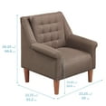 thumbnail image 2 of ECR4Kids Atticus Toddler Upholstered Arm Chair with Wooden Legs, Kids Furniture, Raisin, 2 of 9
