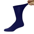 thumbnail image 4 of 6 Pairs of Diabetic Cotton Neuropathy Crew Socks (Navy, Sock Size 9-11, Fits US Men's Shoe Size 8-9.5), 4 of 5
