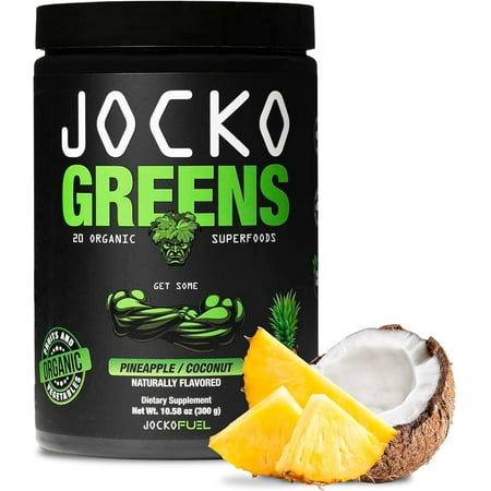 Jocko Fuel Greens Powder (Coconut/Pineapple Flavor) - Organic Greens & Superfood Powder - 30 Servings