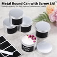 thumbnail image 4 of 60 Pcs Aluminum Cans, 4 oz Tin Container Metal Tin Can with Lid,  Small Refillable Can with Sticker & Marker for Lotion Bars Balm Salves Spices Tea Leaves Beads DIY Candle Making, 4 of 7