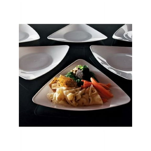 EMI Yoshi White Triangle Plastic 10" Dinner Plates 10ct.