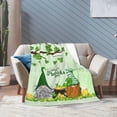 thumbnail image 3 of SPXUBZ St. Patrick's Day Throw Blanket - Gnome Shamrock Flannel Blanket for Sofa Couch Bed, 3 of 7