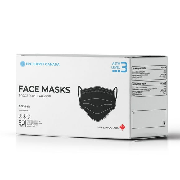 ASTM Niveau 3 Procédure Médicale Masque Facial Made in Canada (50 Masques)