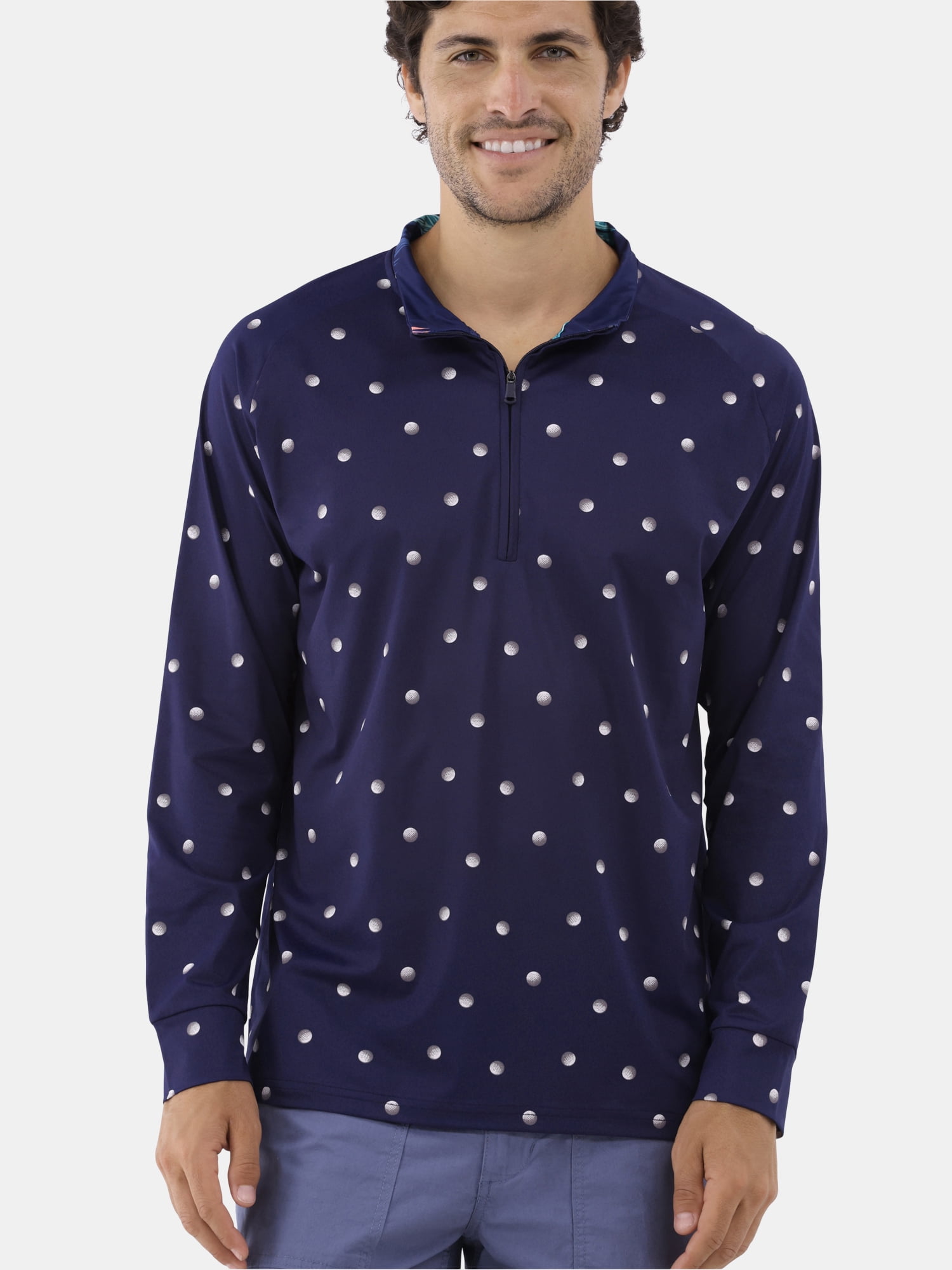 Birdie Bound Men's & Big Men's Quarter Zip Long Sleeve Golf Shirt, Sizes XS-5XL