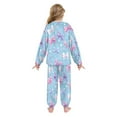 thumbnail image 3 of Fluffy Pajamas Set Fuzzy Winter Warm Pj Sets Pullover Tops and Long Pants Pink and Purple Bows Large, 3 of 8