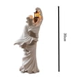 thumbnail image 3 of Halloween Ghost Lantern Resin Outdoor Yard Decoration with Warm LED Light, Waterproof Spooky Porch Tabletop Ornament for Front Door Garden Party, Eerie Holiday Seasonal Display Gift for Adults, 3 of 7
