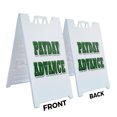 thumbnail image 2 of A-frame Sidewalk Payday Advance 24" x 36" Double Sided A-Frame Sidewalk Sign, Includes 2 Installed Vinyl Decals | Foldable Portable White Signicade Sandwich Board Signs, 2 of 5