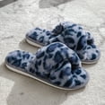 thumbnail image 2 of Womens Leopard Fuzzy Slippers Ladies Fashion Casual Memory Foam Open Toe House Shoes for Indoor and Outdoor Winter Warm Slip on, 2 of 4