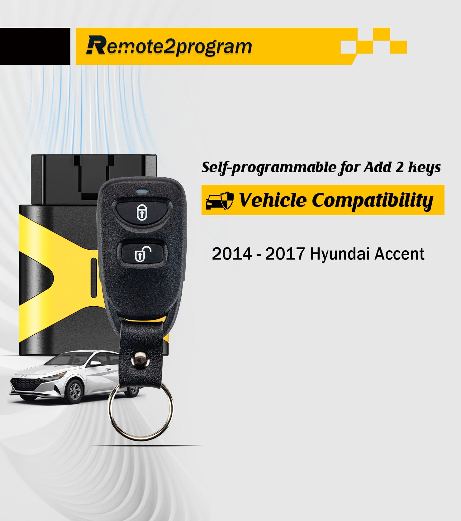 Car Key DIY Porgrammer OBD Tool for No Working Remote Replacement for 2014-2017 Hyundai Accent with FCC: TQ8-RKE-4F14