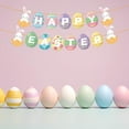 thumbnail image 4 of Tachiuwa Happy Easter Banner Colorful Easter Decor Decorative Easter Egg Banner Easter Bunny Banner for Spring Mantle Porch Party Home, 4 of 9