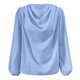 thumbnail image 4 of Blusa de gasa para mujer con cuello en V, volantes, pliegues y mangas acampanadas, blusa holgada informal para otoño, 4 of 4