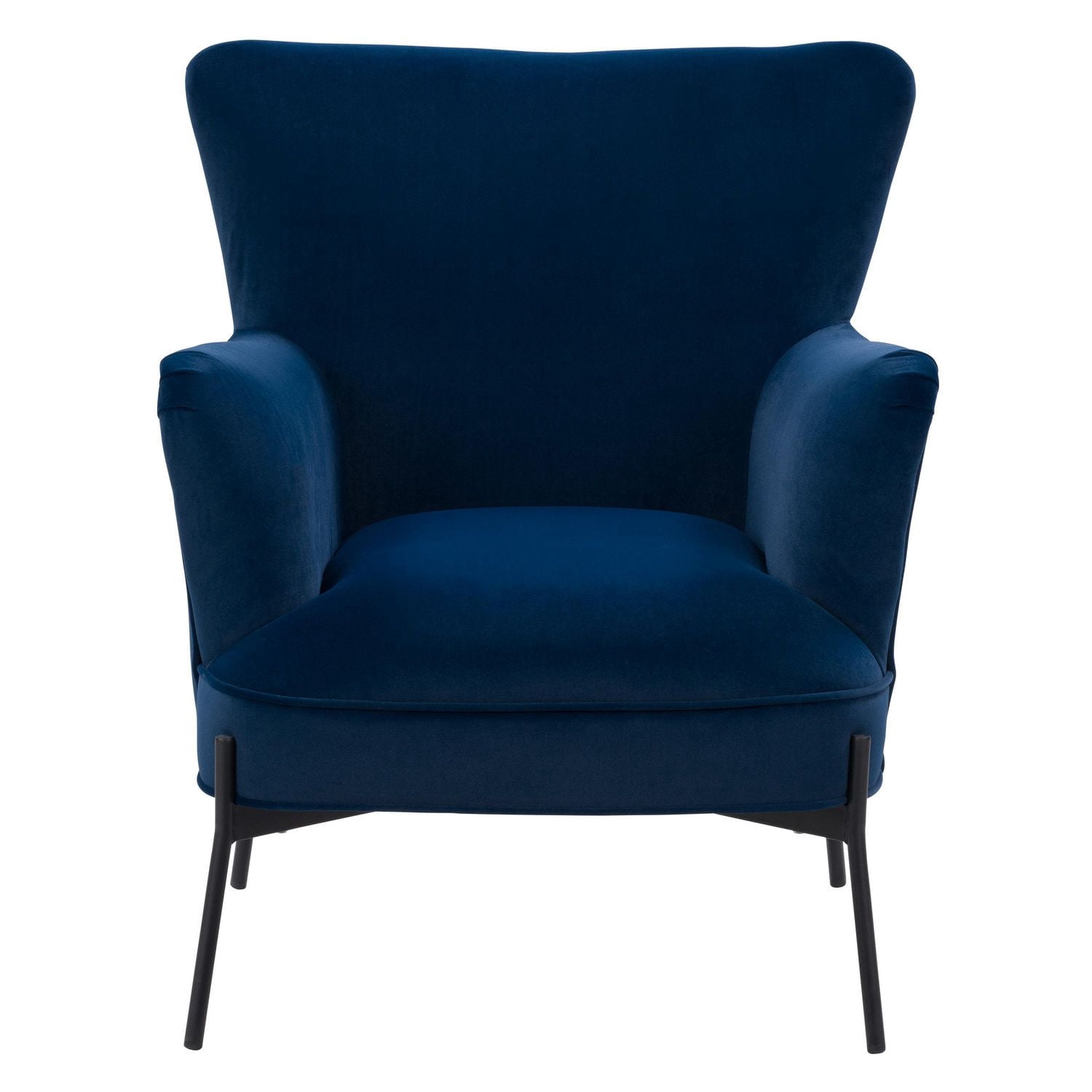 Fauteuil d'appoint d'intérieur à oreilles large et rembourré en velours CorLiving Eliana