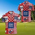 thumbnail image 4 of Aplkyhs 250th Anniversary Matching Golf Shirts for Couple Lightweight Men's Casual Short Sleeve Cool Golf Shirts Breathable Fabric for Casual Wear Moisture Wicking 4-Way Stretch, 4 of 6