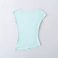 thumbnail image 4 of ATENAR T Shirts for Women Solid Shirts Crew Neck Short Sleeve Tops Blue M, 4 of 5