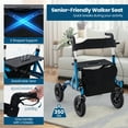 thumbnail image 6 of Giantex All-Terrain Rollator Walker w/ Pneumatic Tires, Foldable Outdoor Walkers, Lightweight Walker for Seniors, Blue, 6 of 6