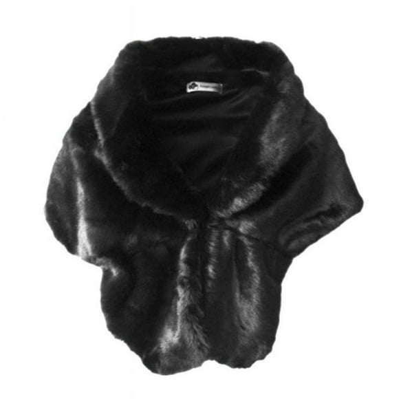 Womens Faux Fur Collar Shawl Faux Fur Scarf Wrap Evening Cape for Winter Coat
