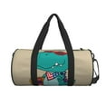 thumbnail image 2 of Haiem Cool Dino Playing Skateboard Pattern Gym Bag for Women Men, Waterproof Travel Duffel Bags, Personal Item Travel Bag Weekender Bag with Shoes Compartment & Wet Pocket, 2 of 8