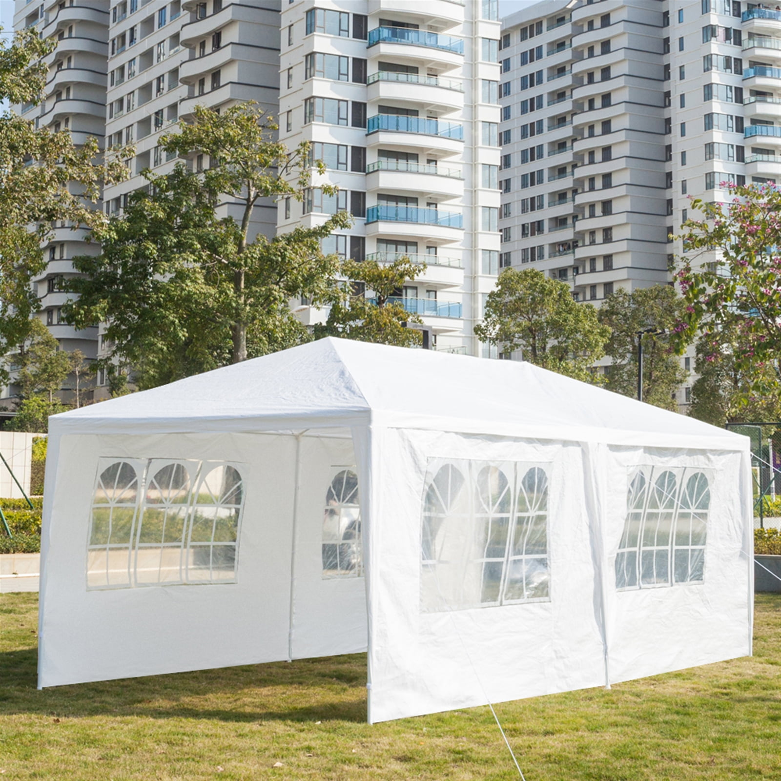 Kepooman 3 x 6m Outdoor Canopy Tent, Instant Canopy with Spiral Tubes, Waterproof Camping Canopy for Party/ Exhibition/ Picnic, White, Four Sides Kepooman 3 x 6m Outdoor Canopy Tent, Instant Canopy with Spiral Tubes, Waterproof Camping Canopy for Party/ Exhibition/ Picnic, White, Four Sides
