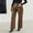 Brown, variant on Idoravan Women's Plus Size Pants Womens Fashion Autumn Winter High Waist Solid Solid Straight Pocket Leather Pants Trousers