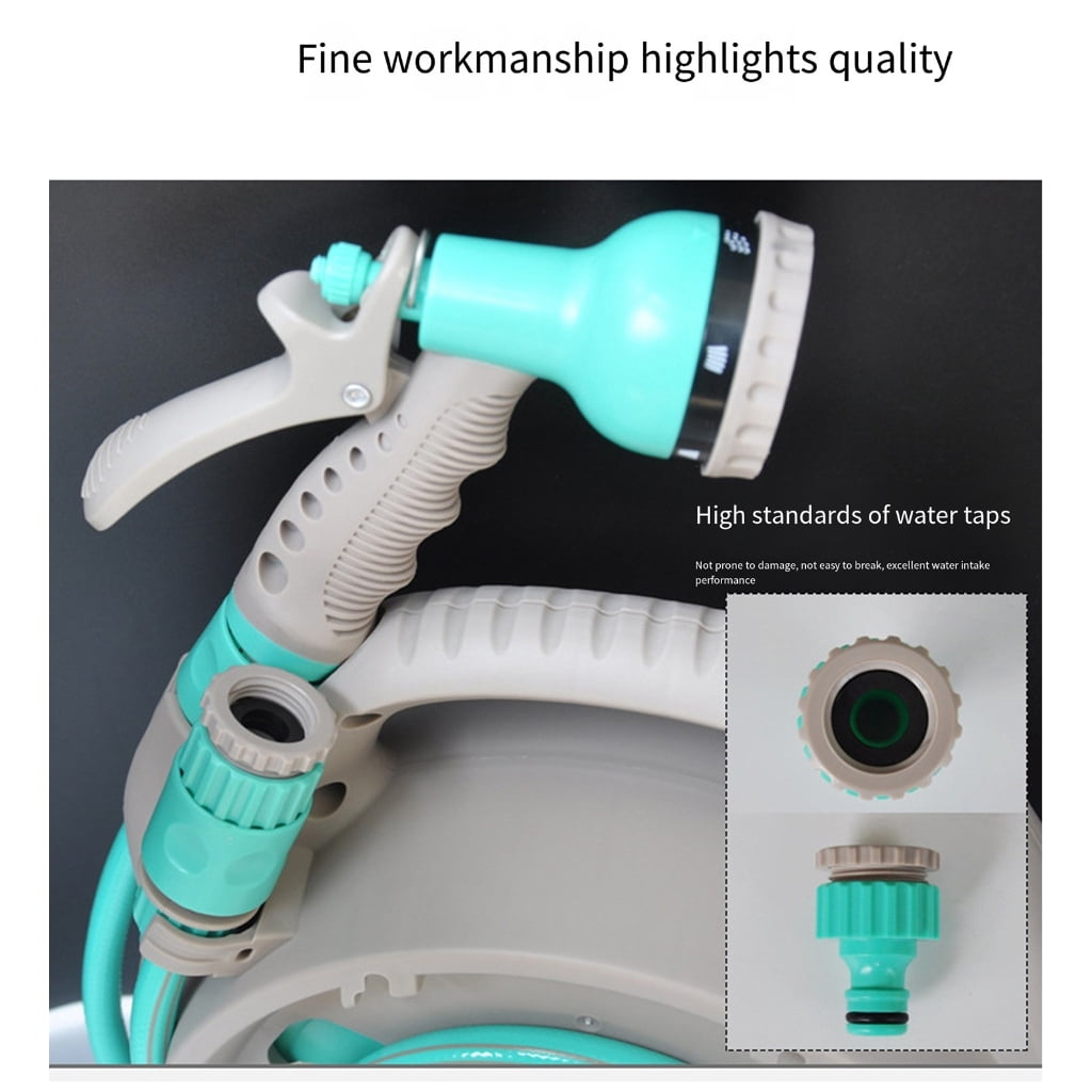 Compact 50FT Garden Hose Reel Design with Multi Pattern Nozzle for Versatile Use Water Hose