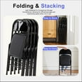thumbnail image 6 of YSNW Folding Chairs 2 Pack, Portable Stackable Commercial Chair, Indoor Outdoor Padded Leather Chair with Sturdy Metal Frame, for Home, Office, or Party Events.(Black), 6 of 8