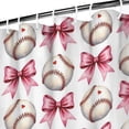 thumbnail image 3 of Pink Baseballs and Bows Pattern Shower Curtain 72"x72" ,Bathroom Decorative Shower Curtains Set with 12 Hooks,Modern Waterproof Washable Shower Curtain, 3 of 6