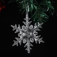 thumbnail image 6 of 6pcs Large White Snowflakes Christmas Ornaments- 12” Big Plastic Glitter Hanging Snow Flakes for Christmas Tree Decorations Winter Indoor Outdoor Window Home Decor Giant Craft Snowflakes, 6 of 6