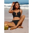 thumbnail image 3 of Charmo Women Bikini Sets Cutout O-Ring Swimsuit High Cut 2 Piece Bathing Suit, 3 of 6