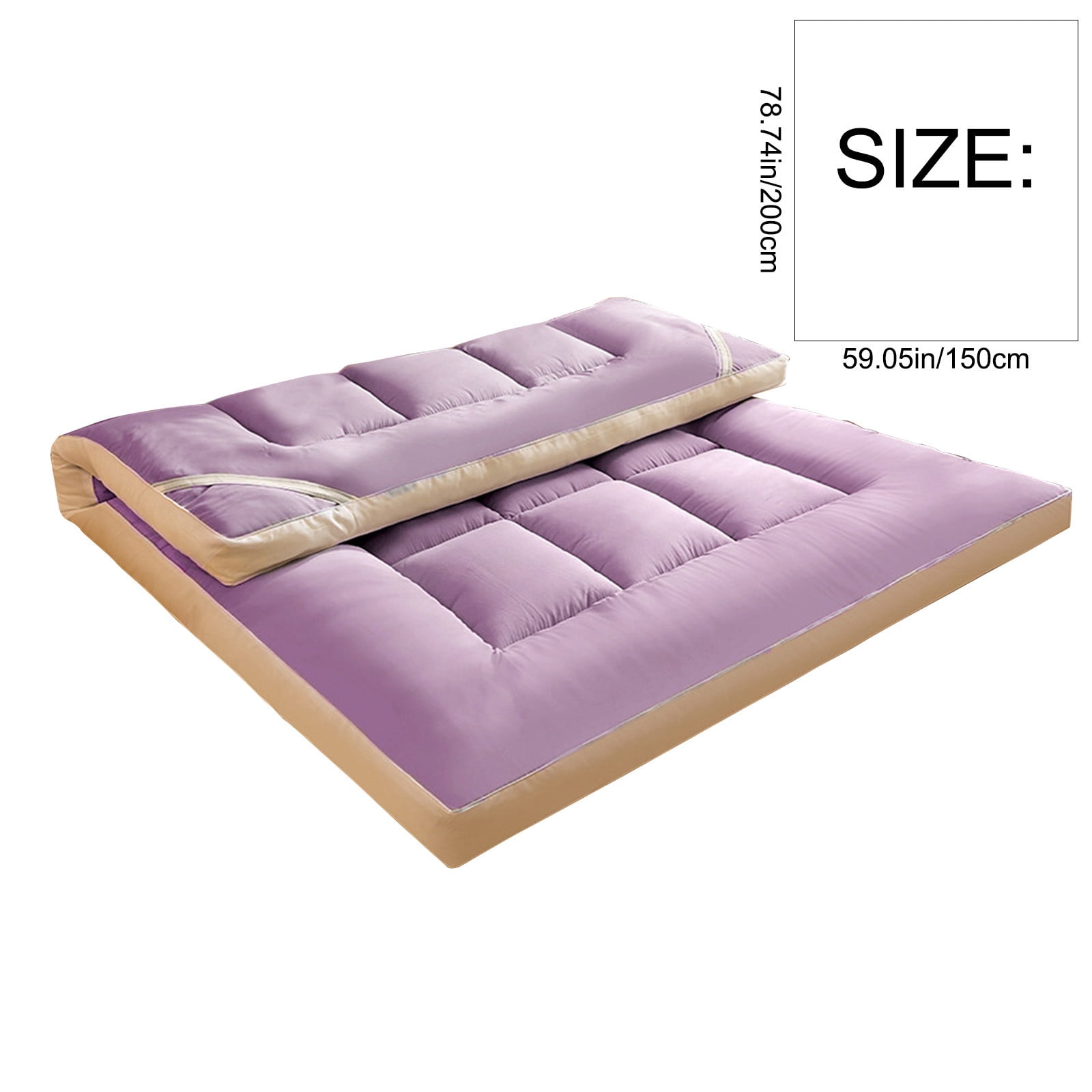 Class Fiber Mattress,59.06x78.74" Thickened Soft Padded Mattress with Water Washed Brushed Fabric,Breathable Humidity Wicking,Foldable Design for Easy Storage,Ideal for Full Size Bed
