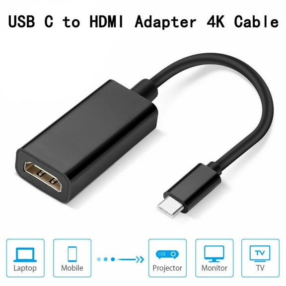 Visland 1/2 PCS High performance USB C to Adapter 4K Cable USB Type C to Adapter Compatible with Pro 2016 2020 Galaxy S9 Surface Book 2 XPS 13/15 More Type C Device