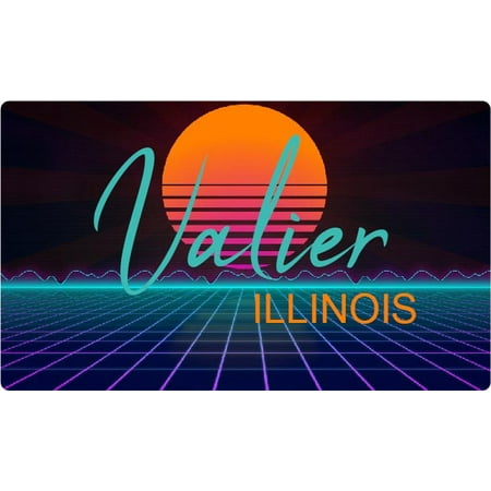 

Valier Illinois 4 X 2.25-Inch Fridge Magnet Retro Neon Design