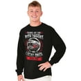 thumbnail image 4 of Grew Up Playing Fire Trucks Lucky Men's Big & Tall Long Sleeve Graphic Tee Brisco Brands 2X, 4 of 5