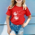 thumbnail image 2 of KAUOD Dandelion Print Short Sleeve for Kids Boys Girls Toddler Crewneck Cotton Soft T shirts Basic Preppy School Tees, 2 of 3