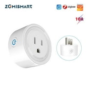 Zemismart Smart Plug, Tuya Zigbee Socket, US, 10A, Compatible with Alexa Echo and Google Home Assistant, APP Control & Timer Function, Energy Monitoring, 1 pack