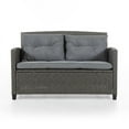 thumbnail image 3 of Muse & Lounge Co. Fields 48" Outdoor Patio Loveseat Sofa in Gray Wicker / Rattan, 3 of 8