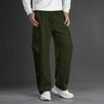 thumbnail image 2 of Mens Cargo Pants Casual Baggy Drawstring Loose Fit Outdoor Athletic Gym Sweatpants with Multi Pockets (M, Army Green), 2 of 6