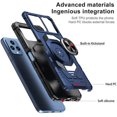 thumbnail image 4 of Compatible for T-Mobile REVVL 6 5G Case with Tempered Glass Screen Protector [Military Grade] Ring Car Magnetic Mount Kickstand Shockproof Phone Cover - Blue, 4 of 7