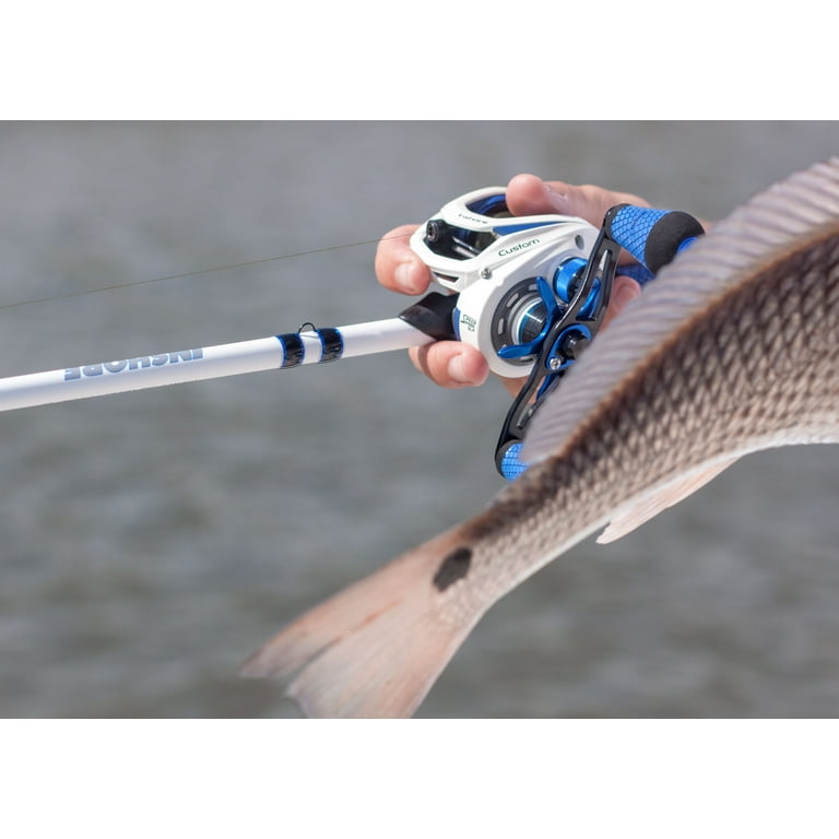 Lew's Custom Inshore SLP Baitcast Fishing Reel, 7.5:1 Gear Ratio, Right-Hand Retrieve, White/Blue Lew's Custom Inshore SLP Baitcast Fishing Reel, 7.5:1 Gear Ratio, Right-Hand Retrieve, White/Blue