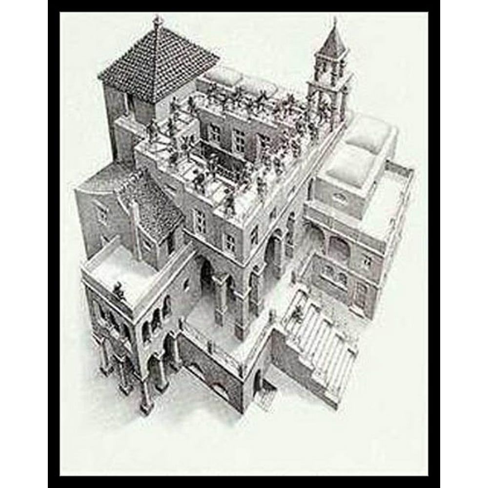 Ascending and Descending MC Escher Poster Poster Print