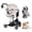 Beige, variant on Beberoad Pets Foldable Double Pet Stroller for Small Medium Dogs, Cat Strollers for 2 Cats, 4 Wheels Folding Pet Stroller for Cats with Pad, Canopy and Cup Holder, Beige