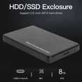 thumbnail image 2 of Sywqhk Caja de disco duro USB 3.0 de 2,5 pulgadas Caja externa HDD SSD de 6 Gbps (negro), 2 of 9