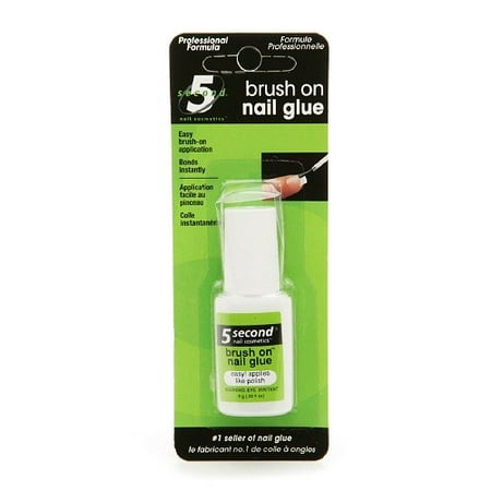 5 Second Nail Brush-On Nail Glue, 0.2 Oz (Best Glue For Fake Nails)