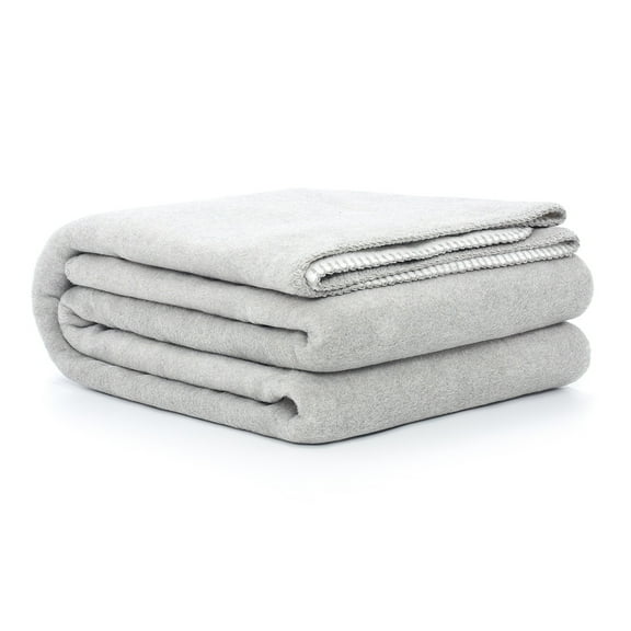 Reversible Luxury Cotton Blend Throw Blanket Grey Ivory