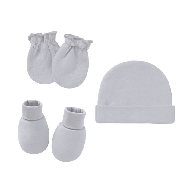 Silver Scarf ,Hat,& Gloves Newborn Hat Gloves Foot Set Three Piece Multi Color Set