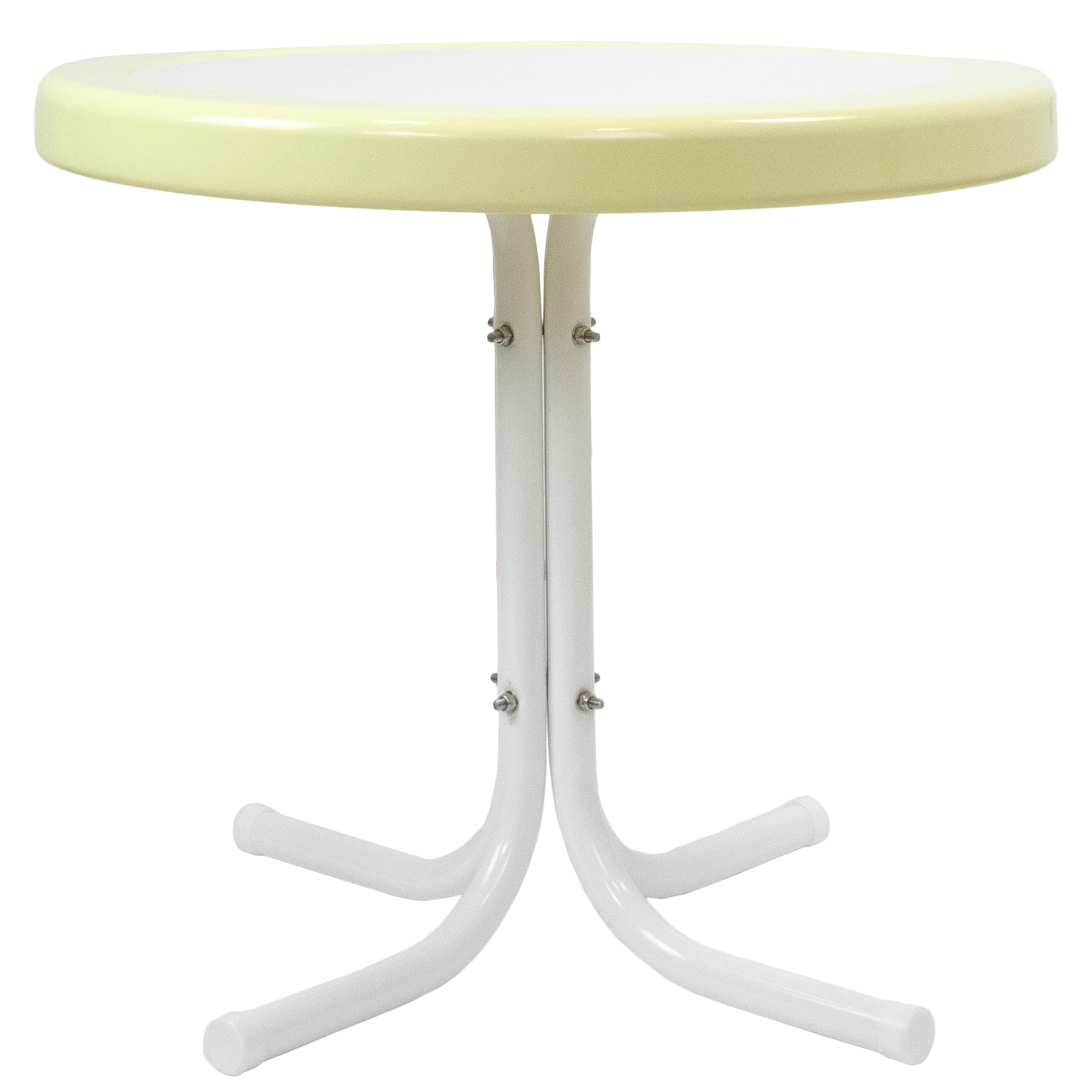 Northlight 22" Outdoor Retro Tulip Side Table, Yellow and White - image 4 of 4
